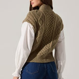ASTR the Label Angeline Contrast Cable Knit Sweater