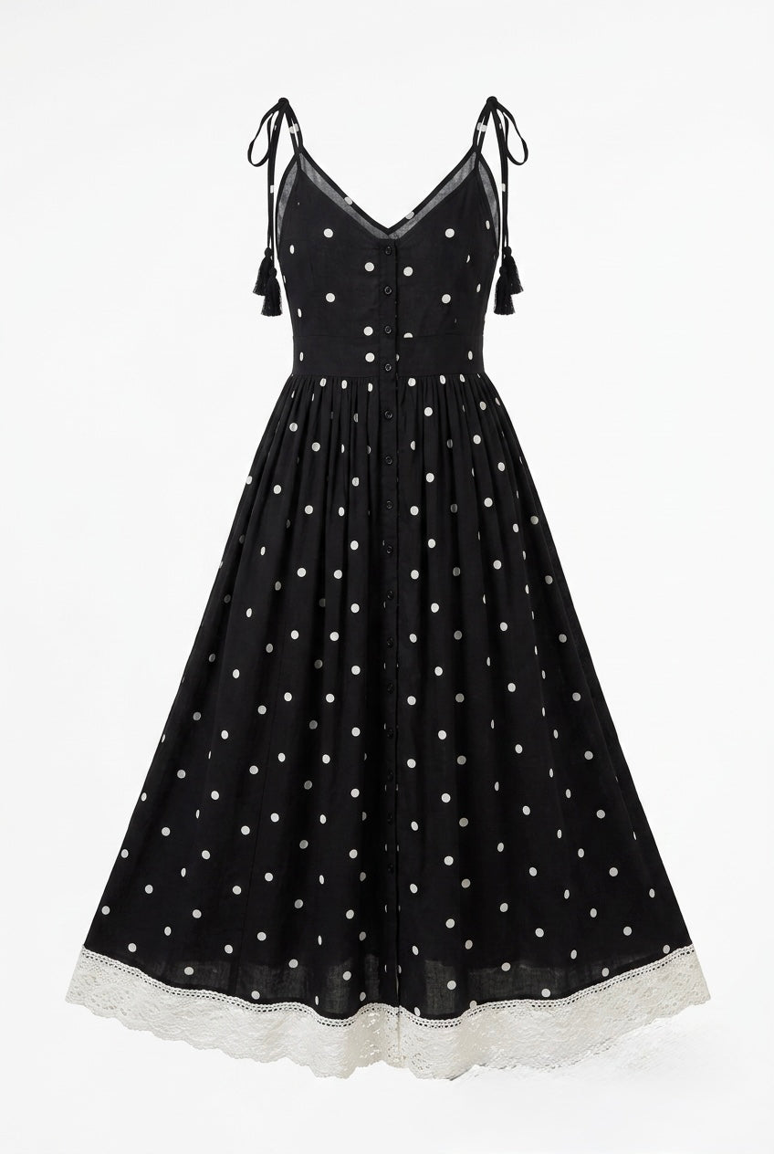 en saison polka dot maxi dress En Saison Polka Dot Midi Dress