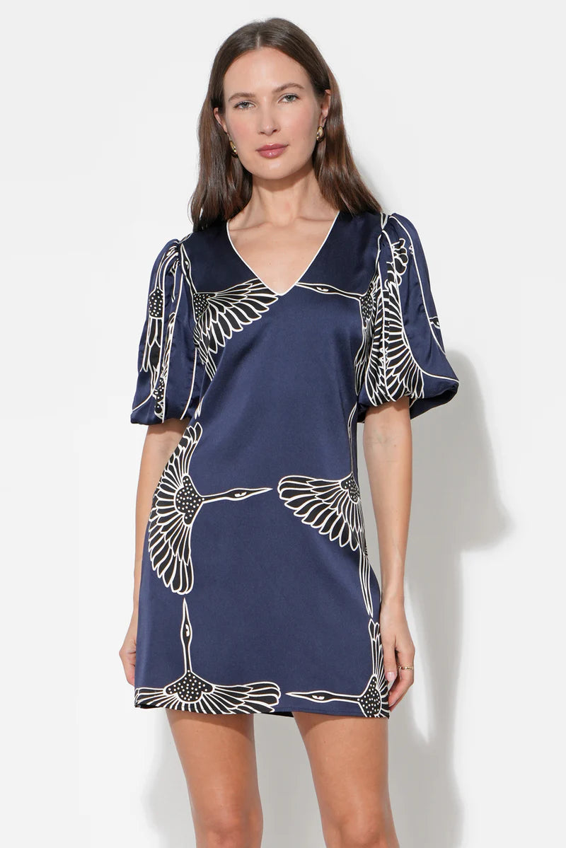 Sylvie V-Neck Bubble Sleeve Mini Dress