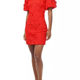 Adelyn Rae Puff Sleeve 3D Mini Dress