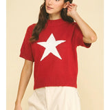 Pinch Star Graphic Short-Sleeve Mock Neck Sweater