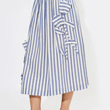 Adelyn Rae Everly Striped 3D Floral Detail Midi Skirt