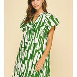 Pinch Print Mini Tunic Dress