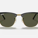 RayBan Clubmaster Classic - Polished Black on Gold with G-15 Green