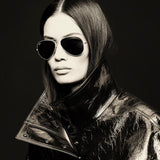 RayBan Aviator Large Metal - Black on Arista with Blue Vintage Gradient Black