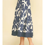 Pinch Floral Tiered Midi Skirt