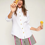 Vilagallo White Shirt With Embroidered Ice Cream