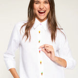 Vilagallo White Shirt With Embroidered Ice Cream