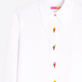 Vilagallo White Shirt With Embroidered Ice Cream