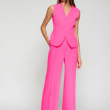 Vilagallo Neon Pink Crepe Trousers
