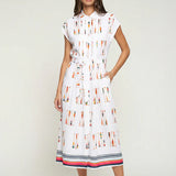 Vilagallo Oar Printed Patterned Dress