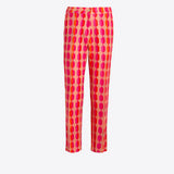 Vilagallo Straight Leg Trousers with Pink and Orange Geometric Print