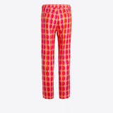 Vilagallo Straight Leg Trousers with Pink and Orange Geometric Print