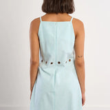 Molly Bracken Green Striped Mini Dress