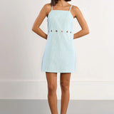 Molly Bracken Green Striped Mini Dress