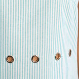 Molly Bracken Green Striped Mini Dress
