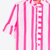 Vilagallo Pink Striped Shirt With Ruffle