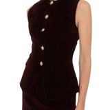 Moon River Sleeveless Front Button Detail Vest
