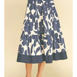 Pinch Floral Tiered Midi Skirt