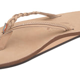 Rainbow Sandals Flirty Braidy - Ladies Single Layer Premier Leather 1/2" Narrow Strap with Braid
