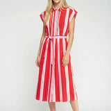 Vilagallo Red Striped Dress