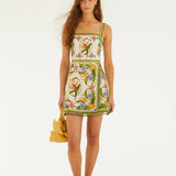 Farm Rio Tropical Scarf Sand Mini Dress