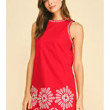 Pinch Floral Embroidered Mini Dress