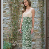 Moon River Geo Patterned Midi Dress