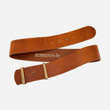 Amsterdam Heritage Julia | Women's Wide Leather Waist Belt with Gold Accents