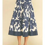 Pinch Floral Tiered Midi Skirt