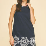 Pinch Floral Embroidered Mini Dress