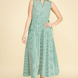 Pinch Striped Tiered Midi Dress