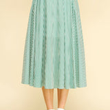 Pinch Striped Midi Skirt