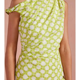 Strut and Bolt Chainlink Asymmetrical One Shoulder Midi Dress