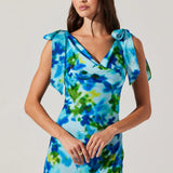 ASTR The Label Allexina Satin Cowl Neck Midi Dress
