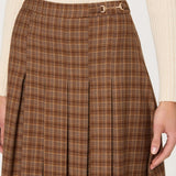 ASTR the Label Vena Pleated Plaid Midi Skirt