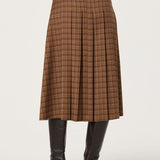 ASTR the Label Vena Pleated Plaid Midi Skirt