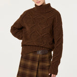 ASTR the Label Janeth Diamond Knit Turtleneck Sweater