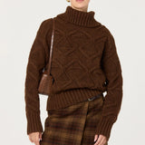 ASTR the Label Janeth Diamond Knit Turtleneck Sweater