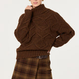 ASTR the Label Janeth Diamond Knit Turtleneck Sweater