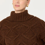 ASTR the Label Janeth Diamond Knit Turtleneck Sweater