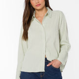 Velvet Heart Amaya Sage Stripe Shirt