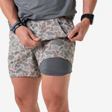 Burlebo Athletic Short - Classic Deer Camo - Grey Liner 5.5"