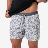Burlebo Athletic Short - White Camo - Grey Liner 5.5"