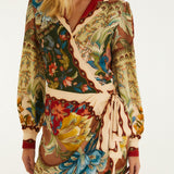 Farm Rio Lunar Boho Chemise Wrap Mini Dress