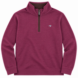 Fins and Feathers Quarter Zip with Suede Trim