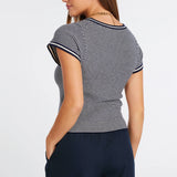 Bishop+Young Hepburn Short Sleeve Stripe Sweater