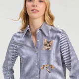Vilagallo Embroidered Cat Shirt