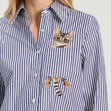 Vilagallo Embroidered Cat Shirt