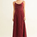 Adelyn Rae Ivy Cowl Neck Slip Maxi Dress